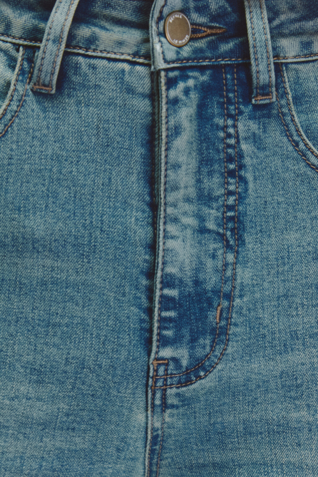 Джинсы клеш с высокой посадкой - цвет синий - 5