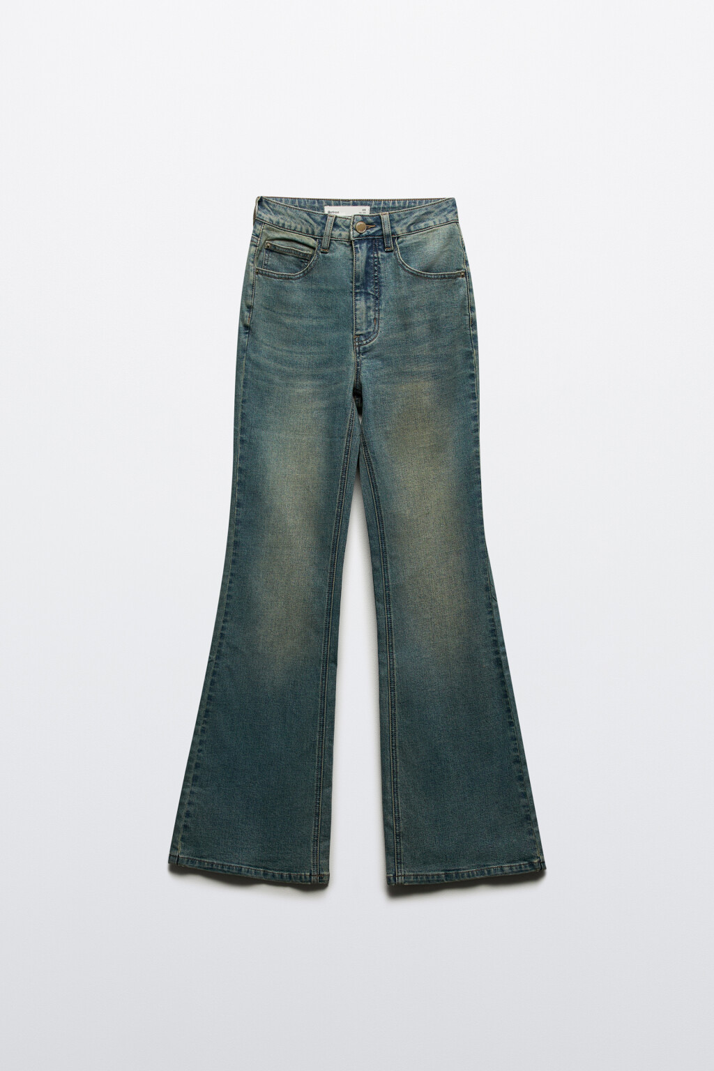 Джинсы клеш с высокой посадкой - цвет синий - 6