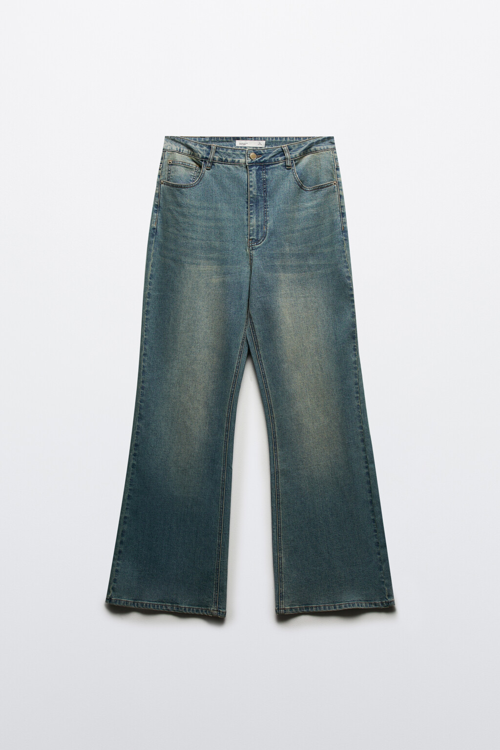 Джинсы клеш с высокой посадкой - цвет синий - 8