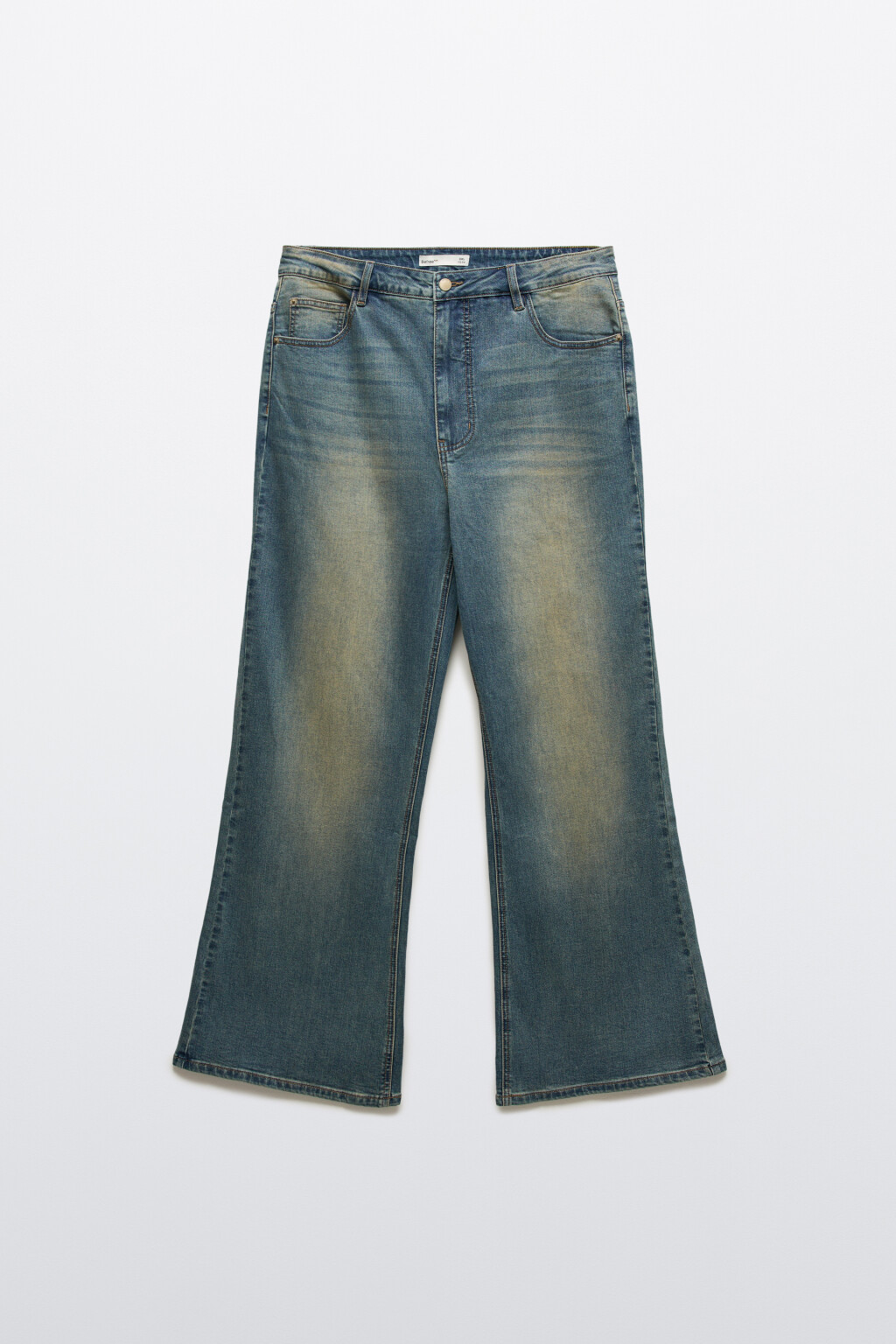 Джинсы клеш с высокой посадкой - цвет синий - 7