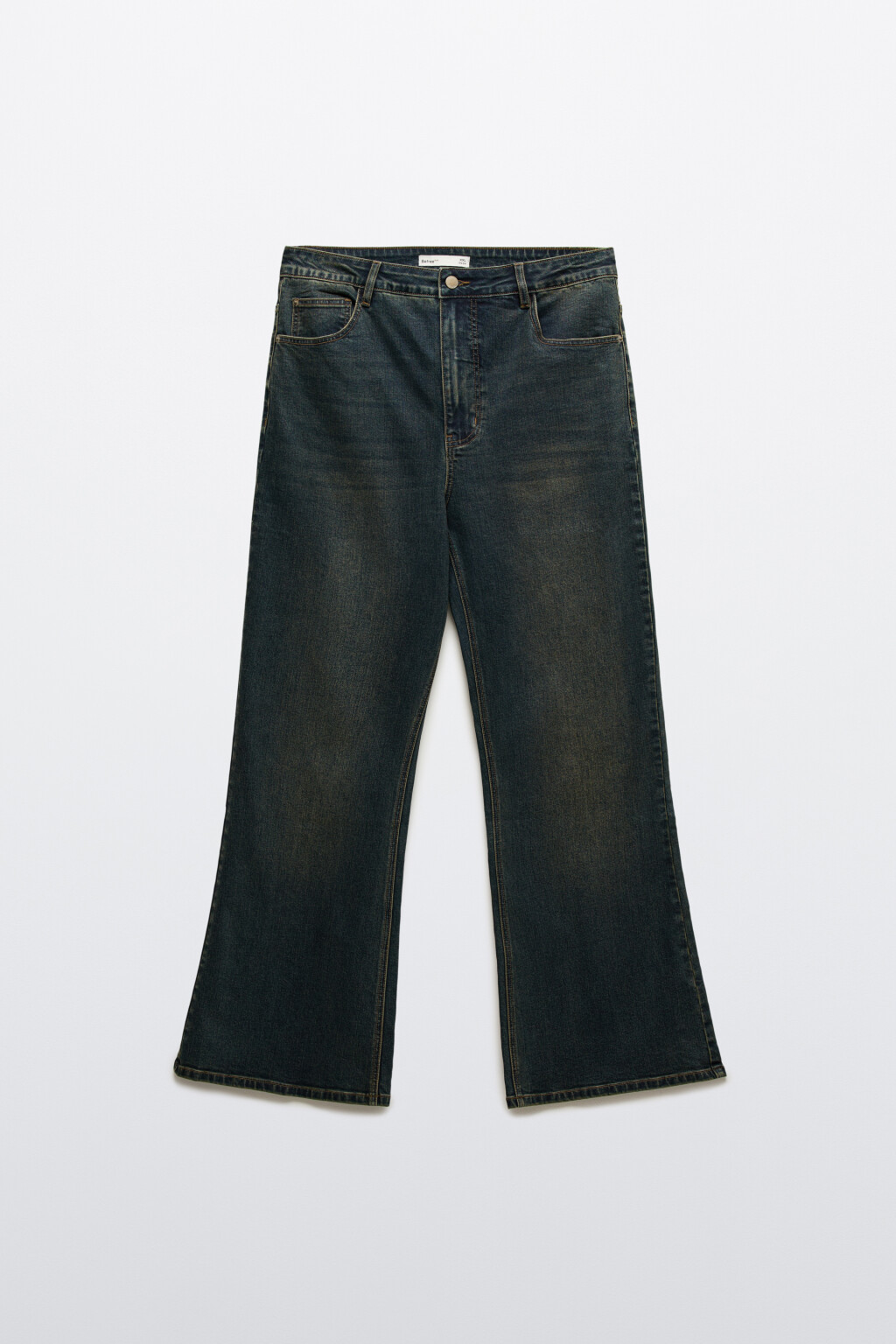 Джинсы клеш с высокой посадкой - цвет темный тинт - 7