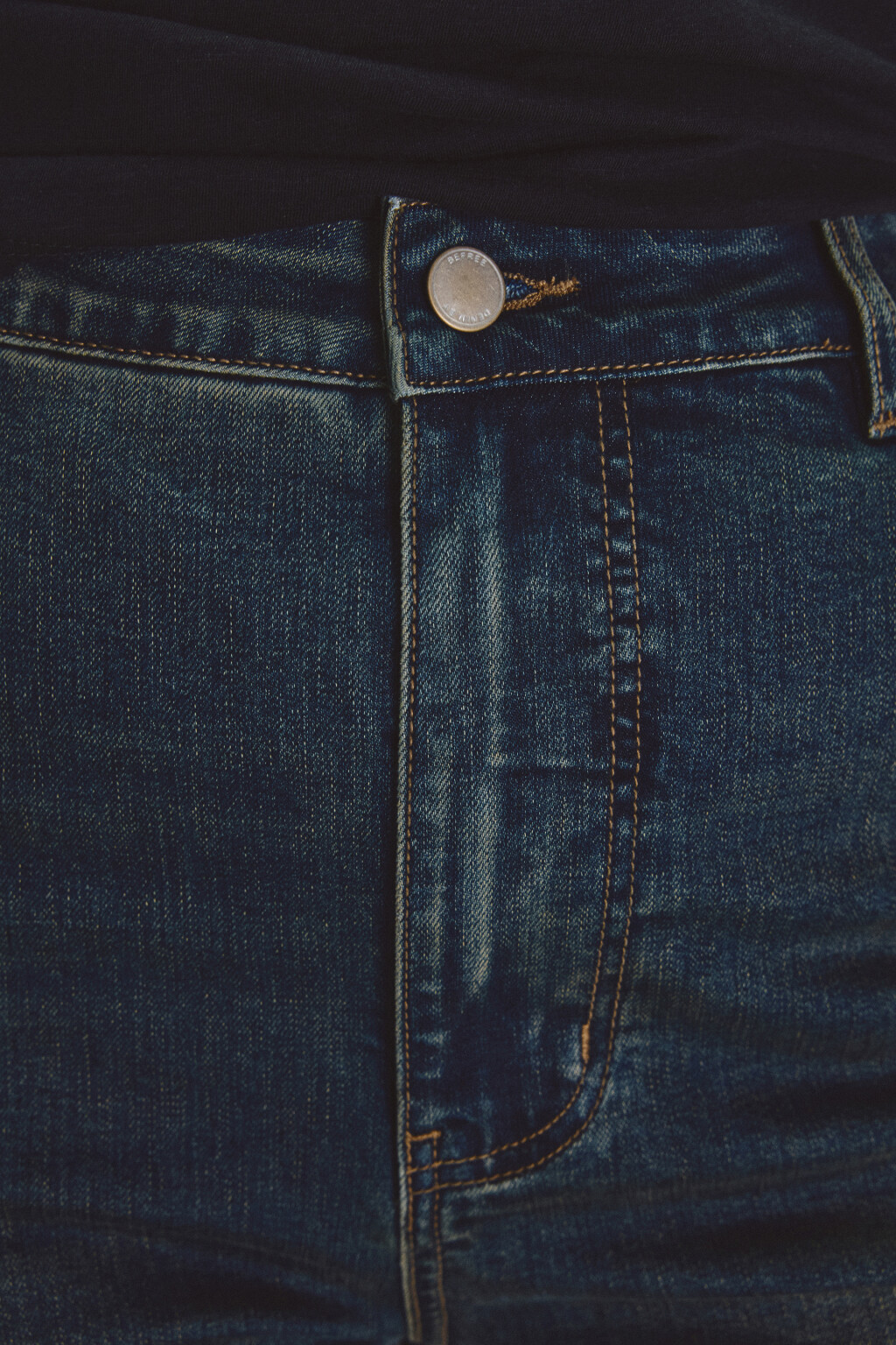 Джинсы клеш с высокой посадкой - цвет темный тинт - 5