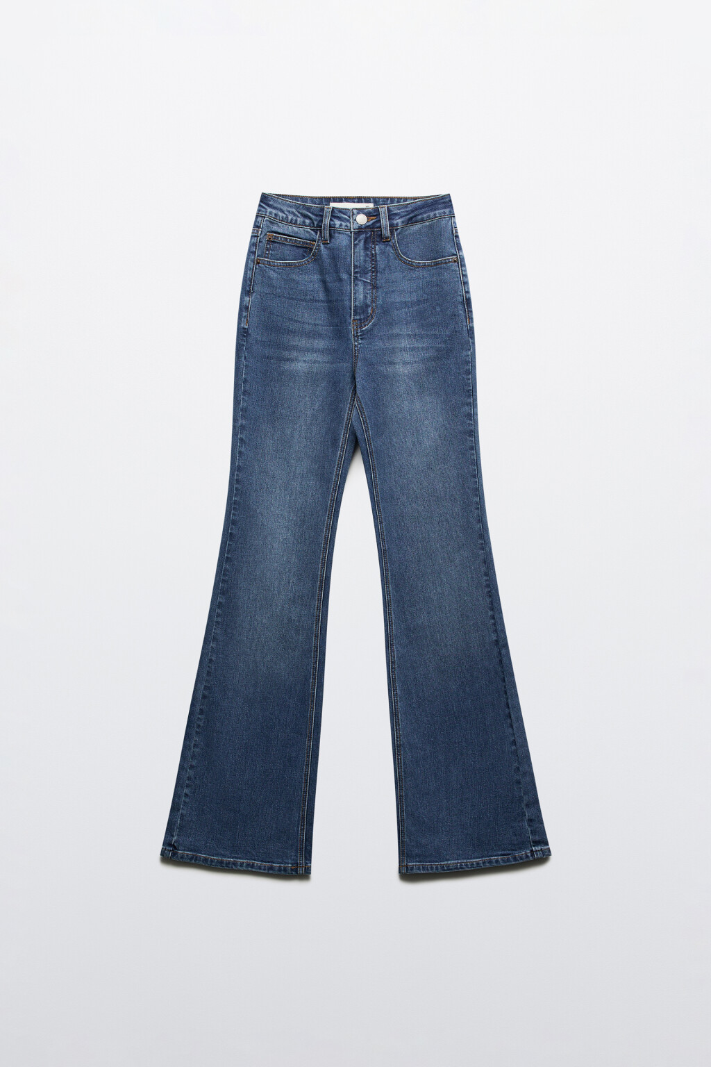 Джинсы клеш с высокой посадкой - цвет голубой - 5