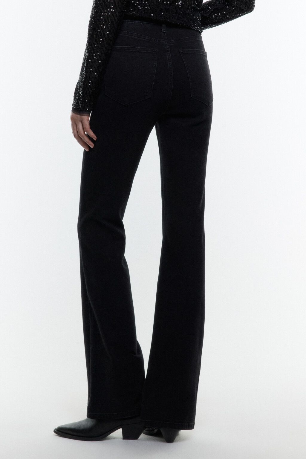 Джинсы flare расклешенные с высокой посадкой - цвет черный - 4