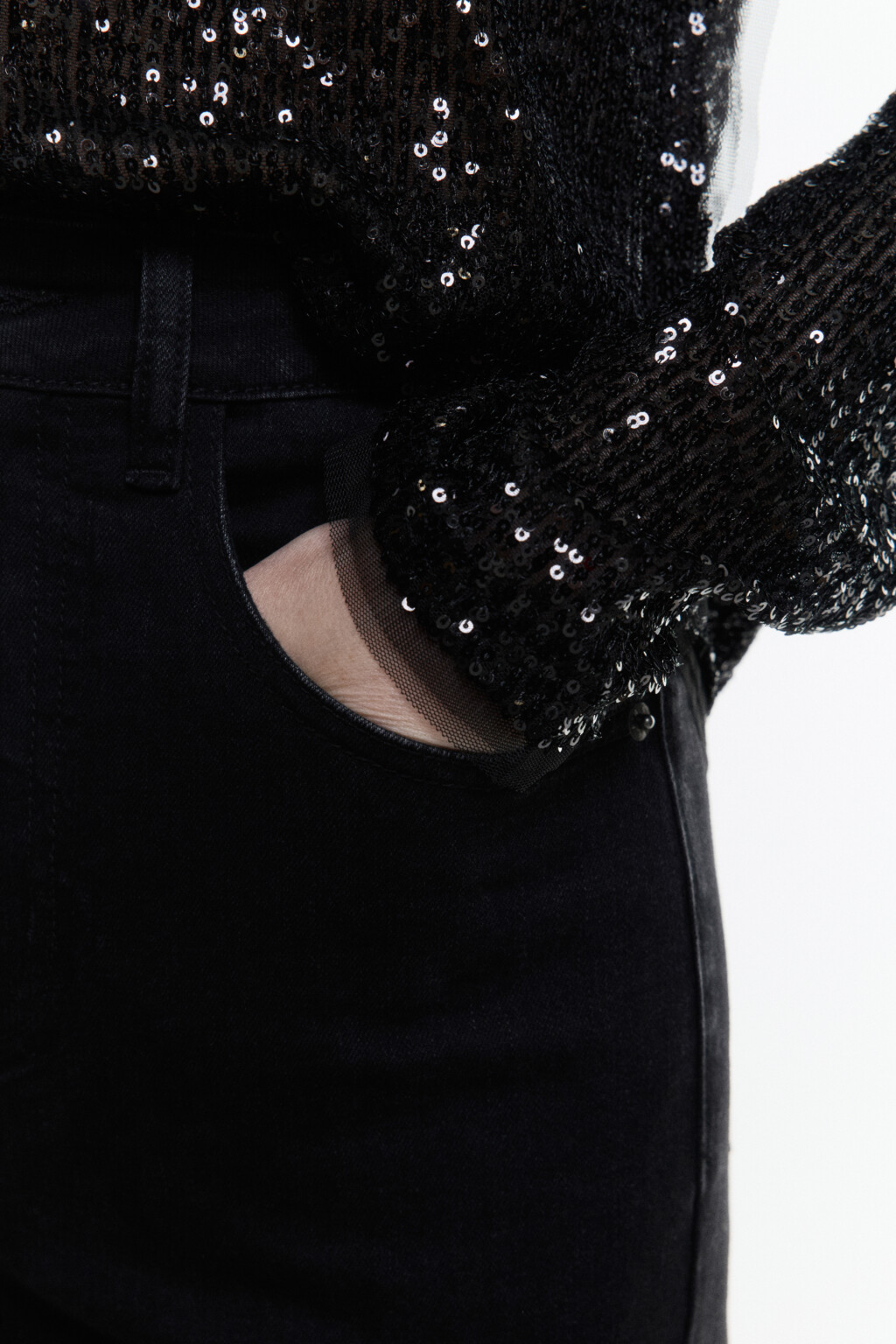 Джинсы flare расклешенные с высокой посадкой - цвет черный - 7