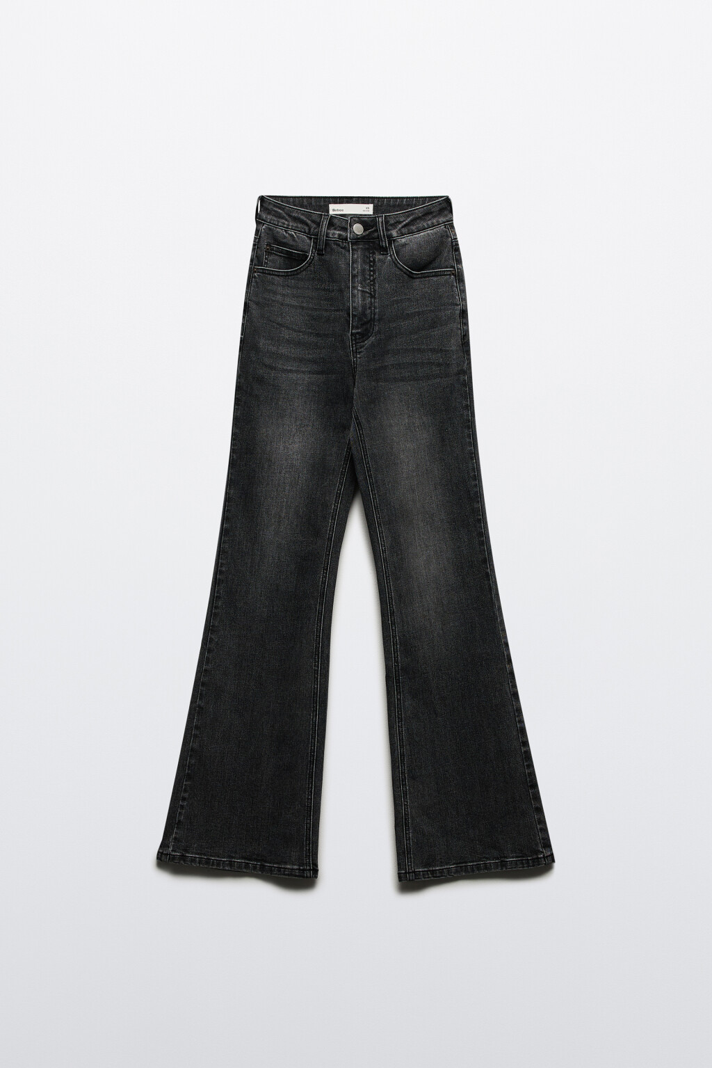 Джинсы клеш с высокой посадкой - цвет серый - 6