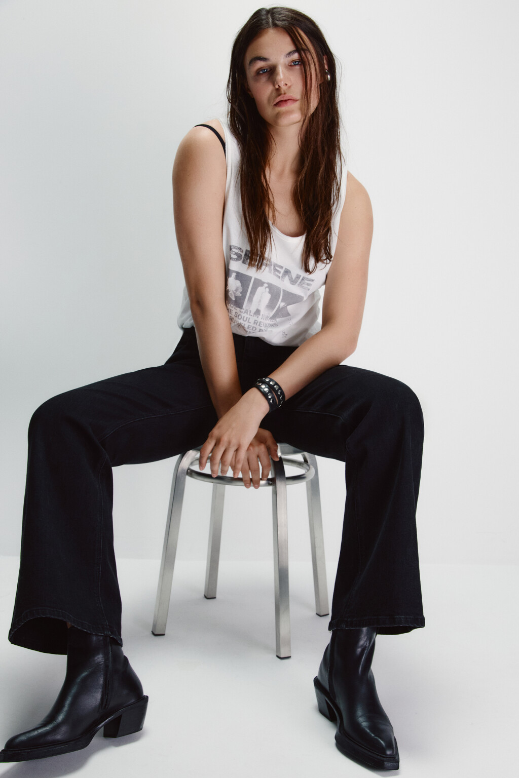 Джинсы клеш с высокой посадкой - цвет черный - 2