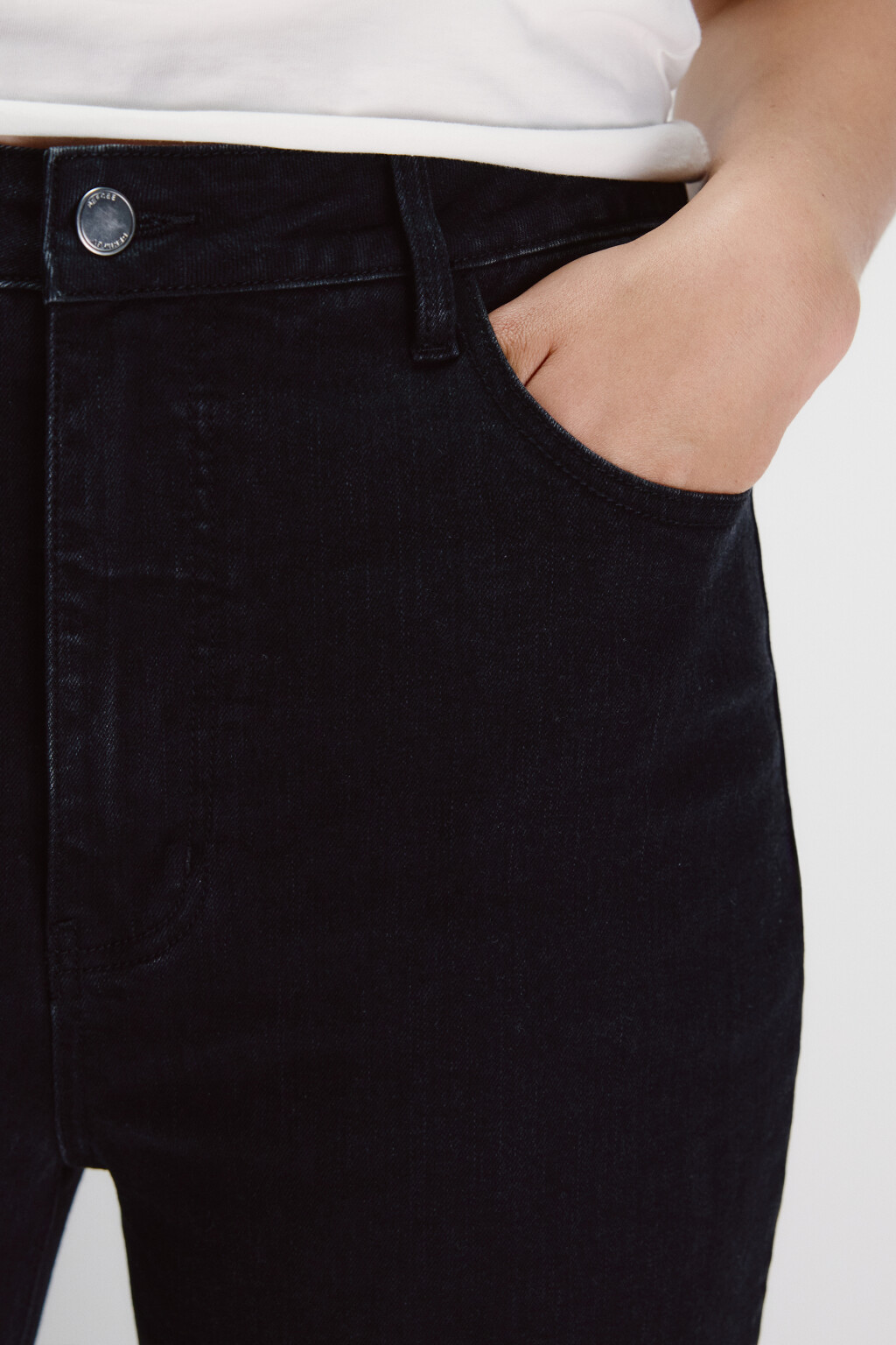 Джинсы клеш с высокой посадкой - цвет черный - 7