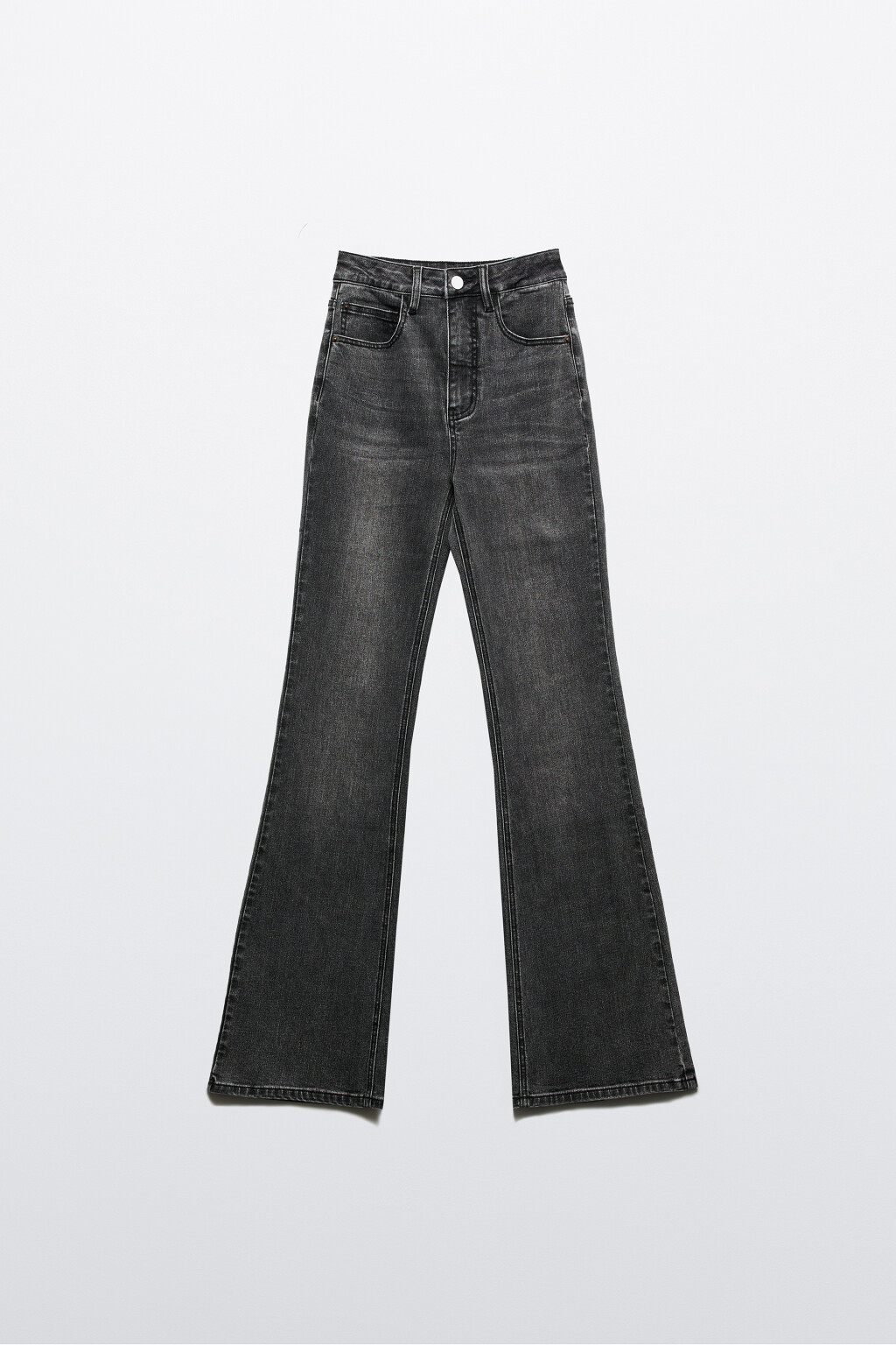 Джинсы клеш с высокой посадкой - цвет серый - 6