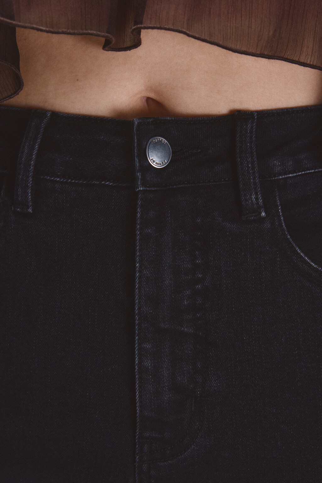 Джинсы клеш с высокой посадкой - цвет черный - 4