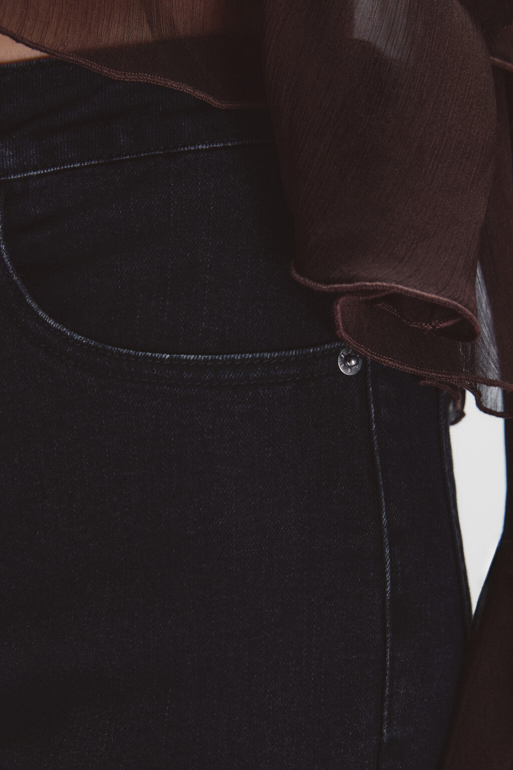 Джинсы клеш с высокой посадкой - цвет черный - 5