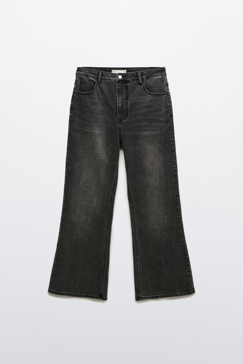 Джинсы клеш с высокой посадкой - цвет серый - 7