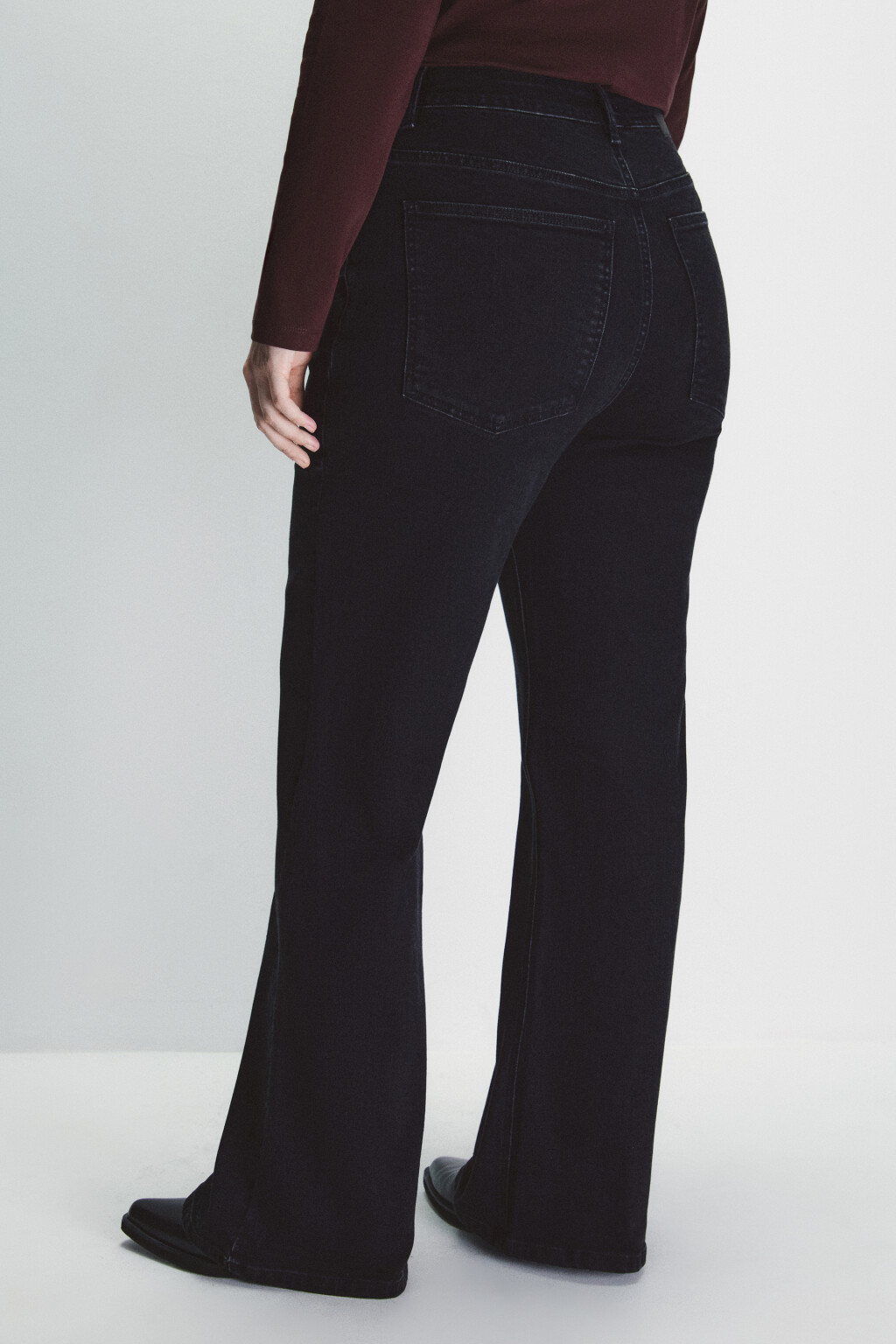 Джинсы клеш с высокой посадкой - цвет черный - 3