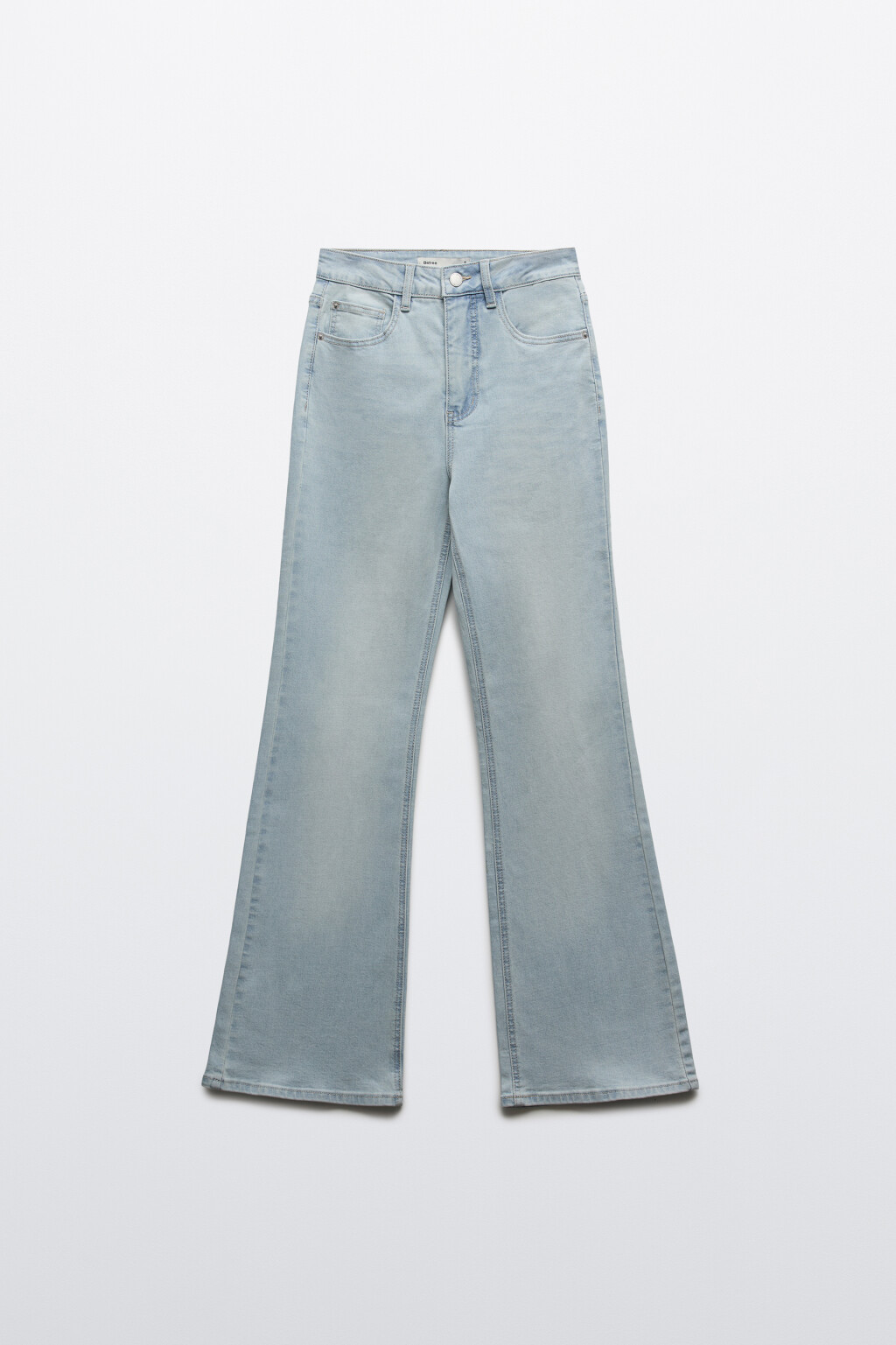 Джинсы клеш с высокой посадкой - цвет голубой - 1