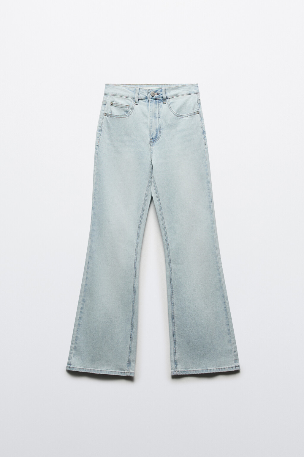 Джинсы клеш с высокой посадкой - цвет голубой - 6