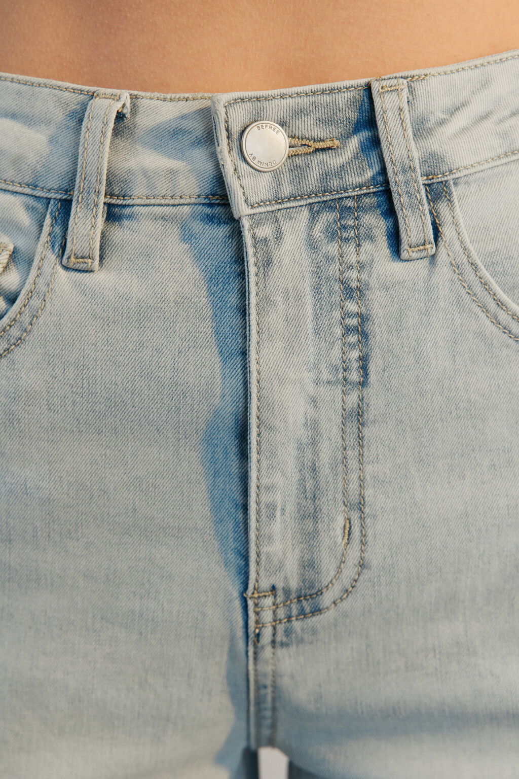 Джинсы клеш с высокой посадкой - цвет голубой - 4