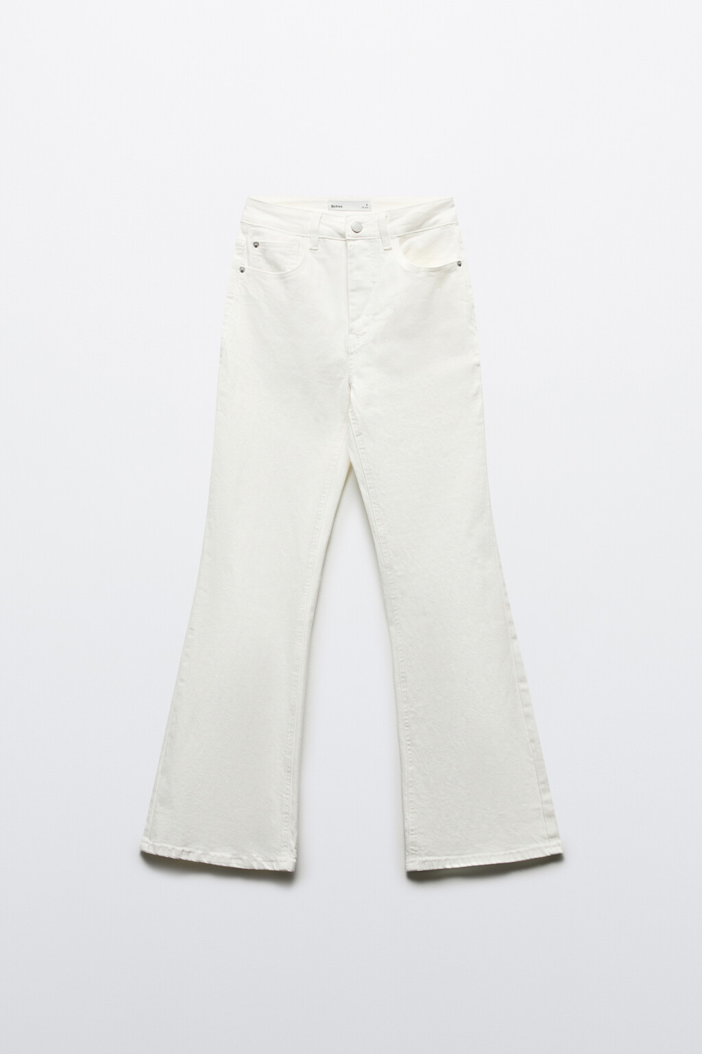 Джинсы клеш с высокой посадкой - цвет белый - 6