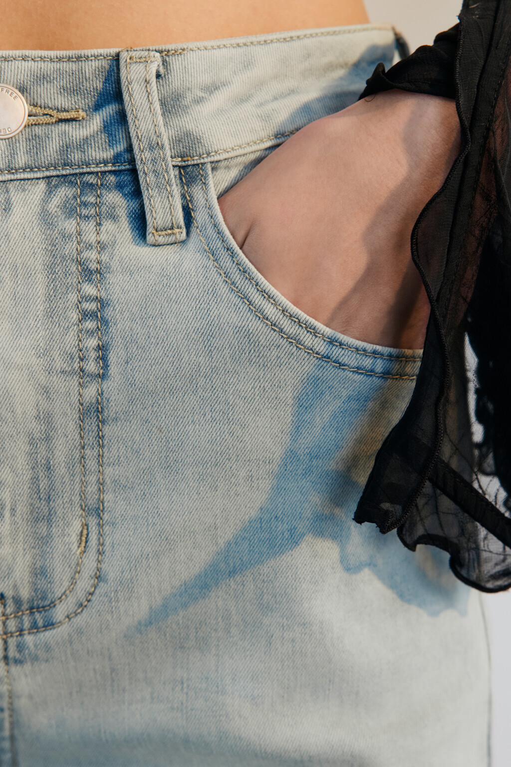 Джинсы клеш с высокой посадкой - цвет голубой - 7