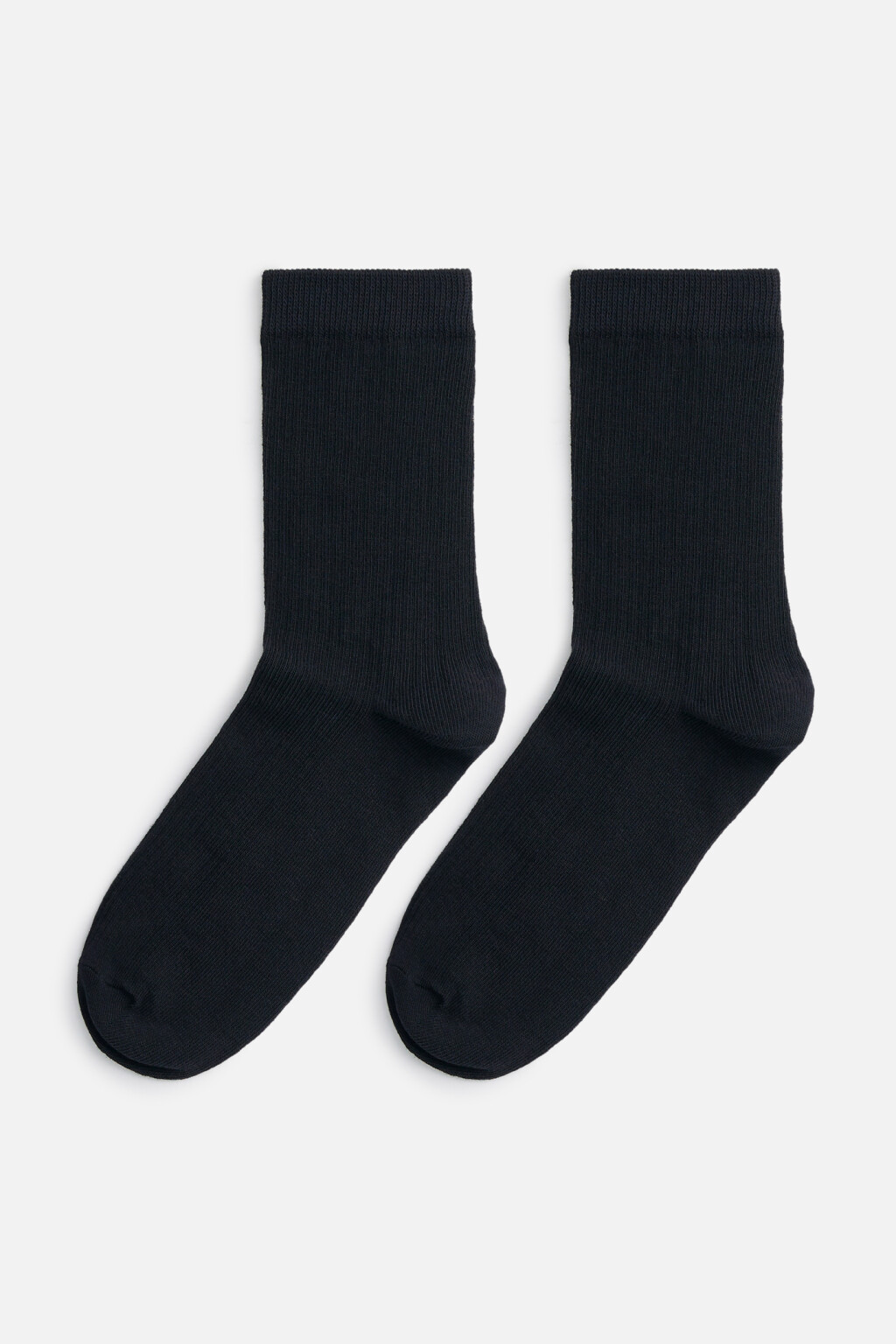 Носки высокие хлопковые в рубчик - цвет черный - 2