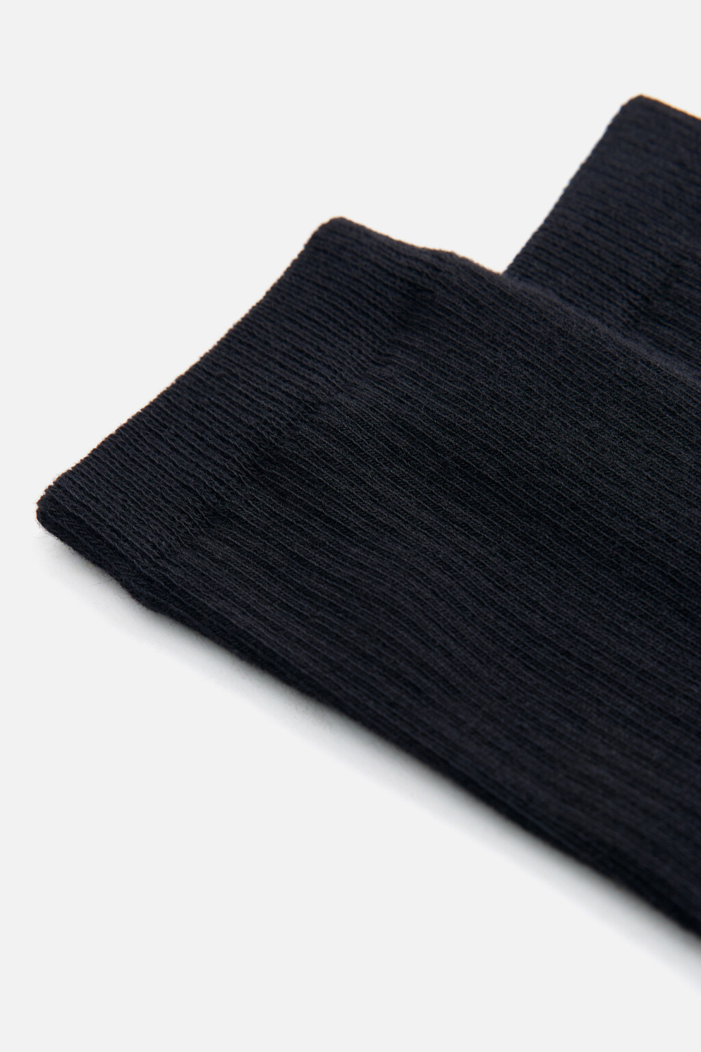 Носки высокие хлопковые в рубчик - цвет черный - 3