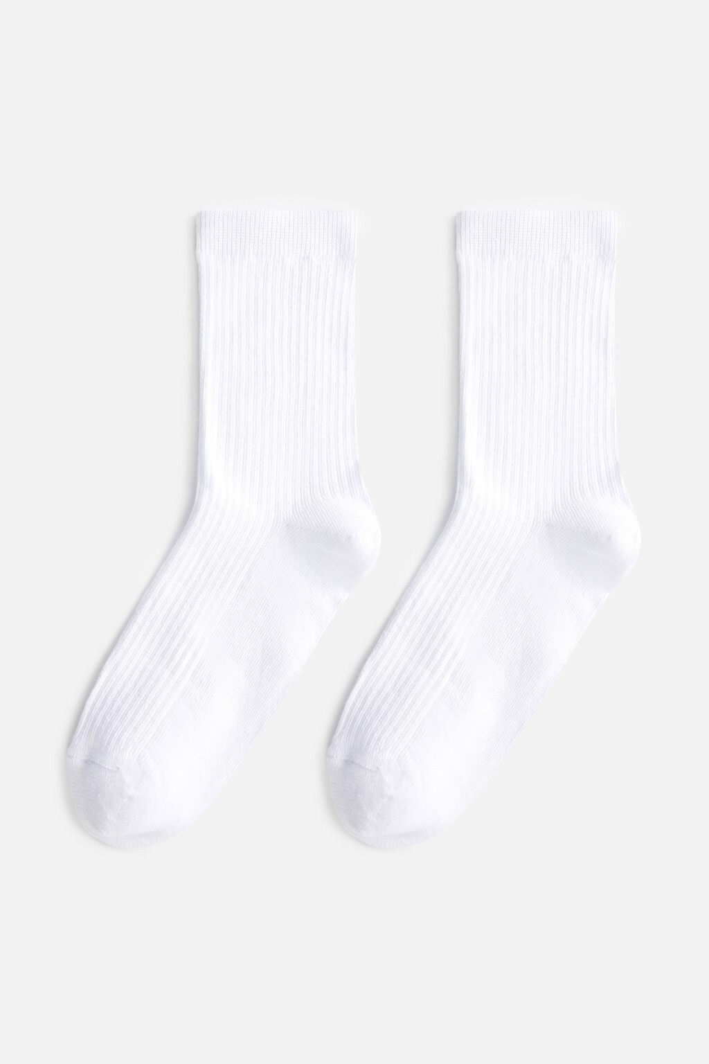 Носки высокие хлопковые базовые - цвет белый - 1