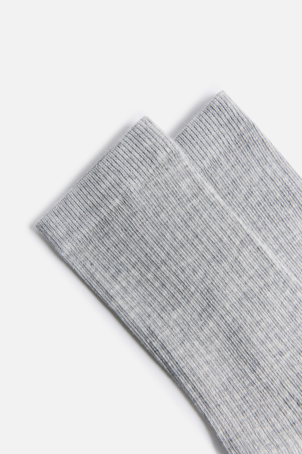 Носки высокие базовые в рубчик - цвет серый - 2