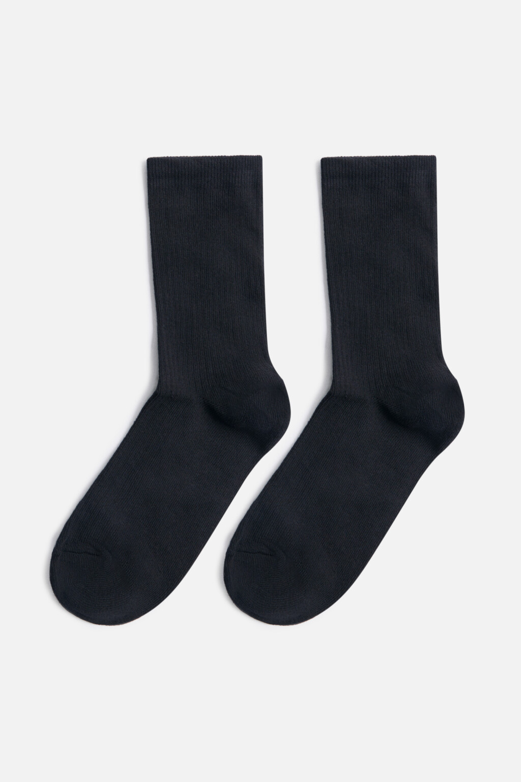 Носки высокие базовые в рубчик - цвет черный - 1