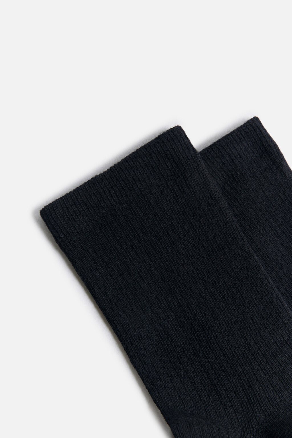 Носки высокие базовые в рубчик - цвет черный - 2