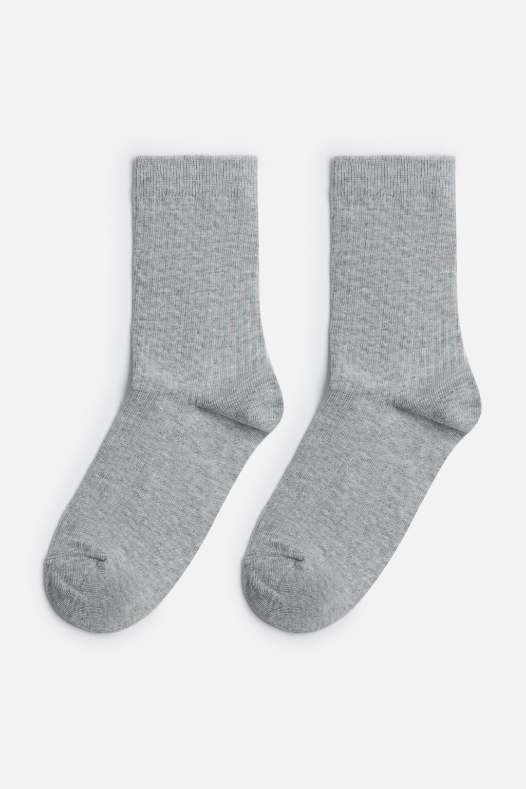 Носки высокие базовые в рубчик - цвет серый - 1