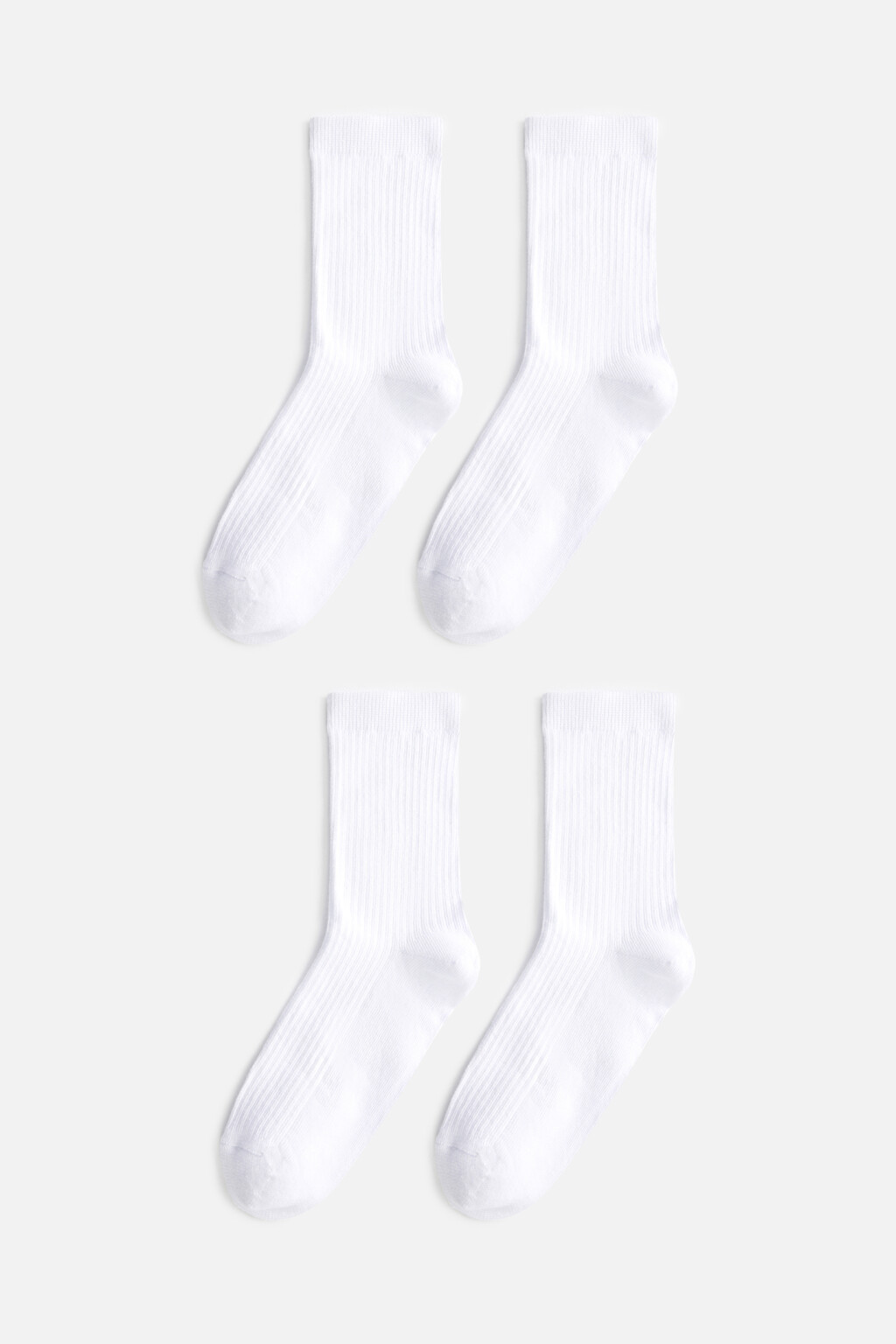 Набор носков высоких базовых (2 пары) - цвет белый - 1