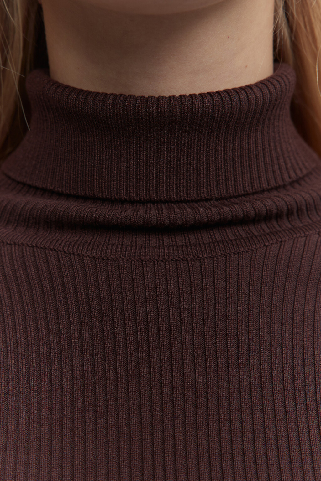 Водолазка GINA вискозная с рукавами реглан - цвет коричневый - 5