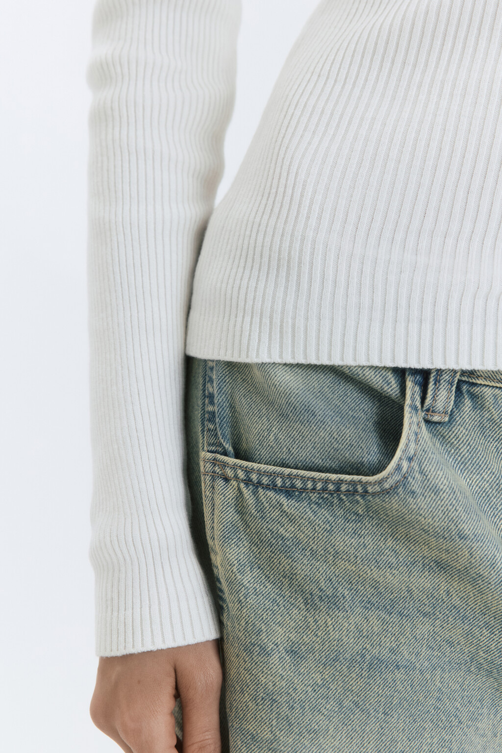 Водолазка GINA вискозная тонкой вязки - цвет молочный - 7