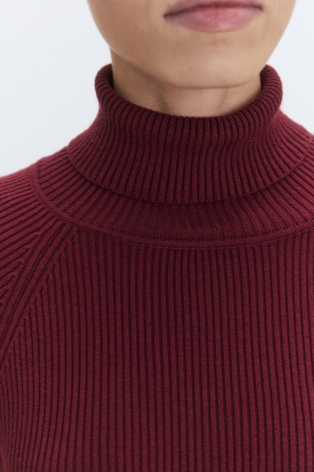 Водолазка GINA вискозная тонкой вязки - цвет бордовый - 6