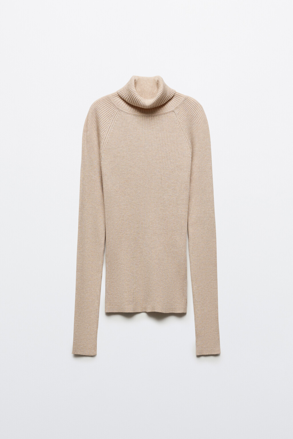 Водолазка вискозная в рубчик - цвет бежевый - 7