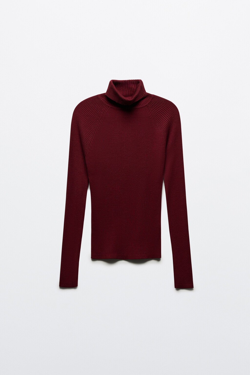 Водолазка вискозная в рубчик - цвет бордовый - 7