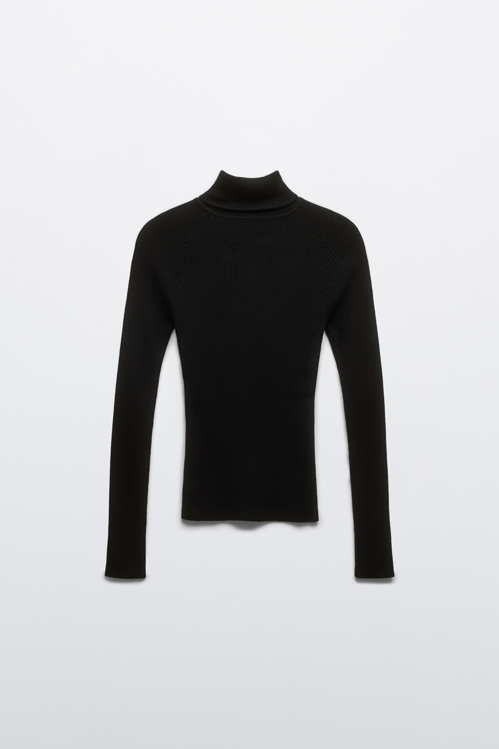 Водолазка вискозная в рубчик - цвет черный - 7