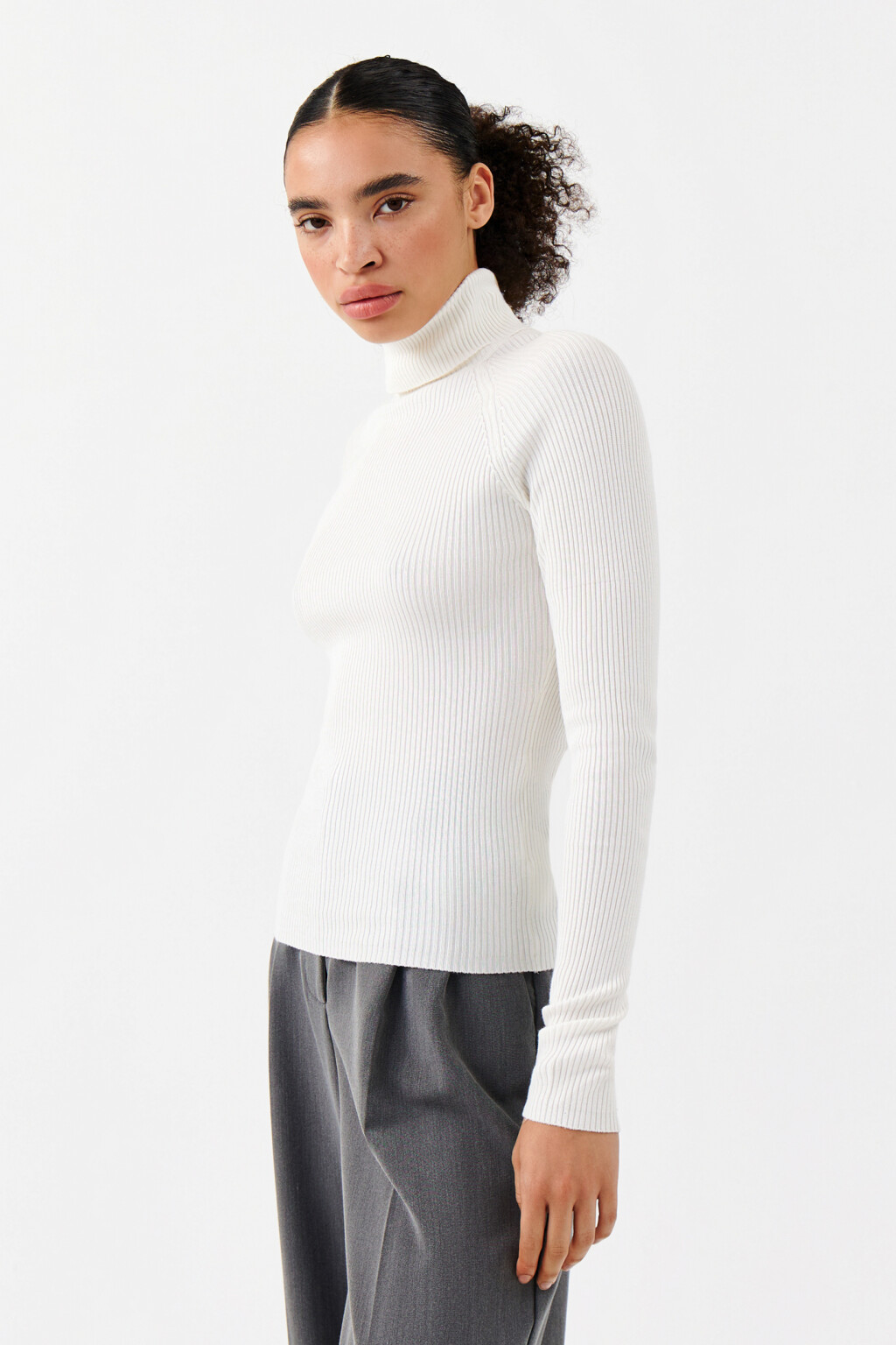 Водолазка вискозная с рукавами реглан - цвет бежевый - 2