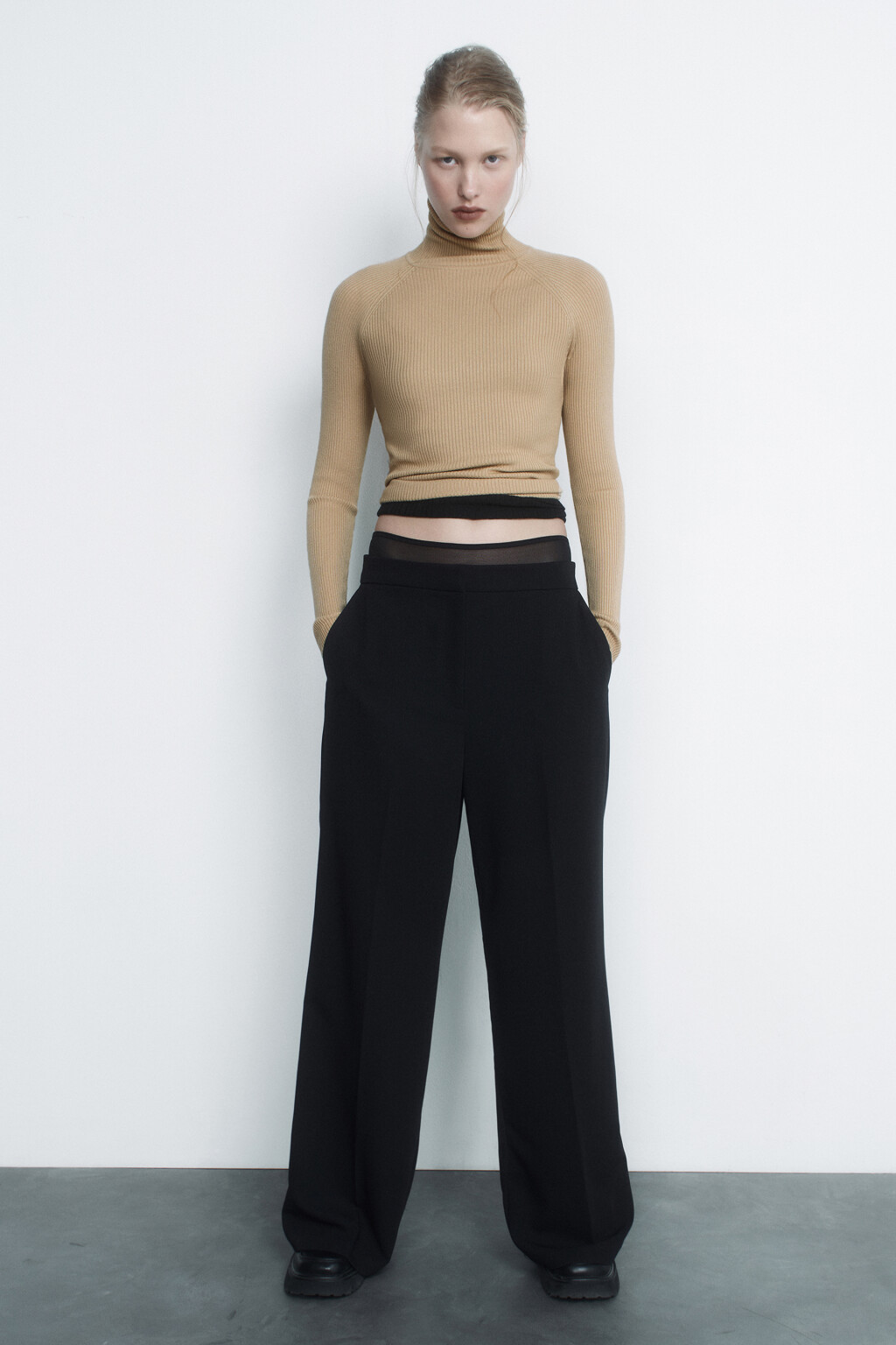 Водолазка GINA вискозная с рукавами реглан - цвет бежевый - 9