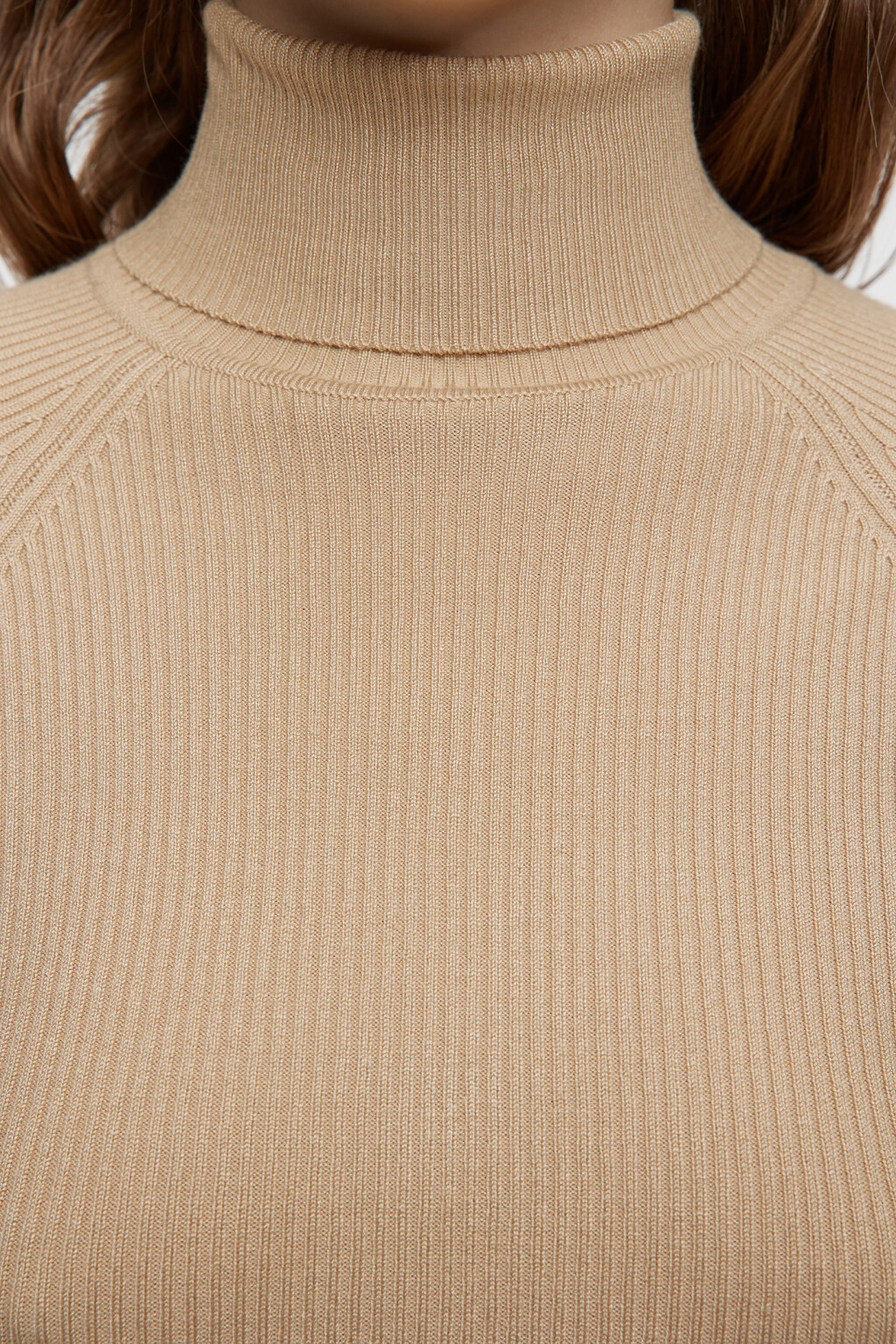 Водолазка GINA вискозная с рукавами реглан - цвет бежевый - 6