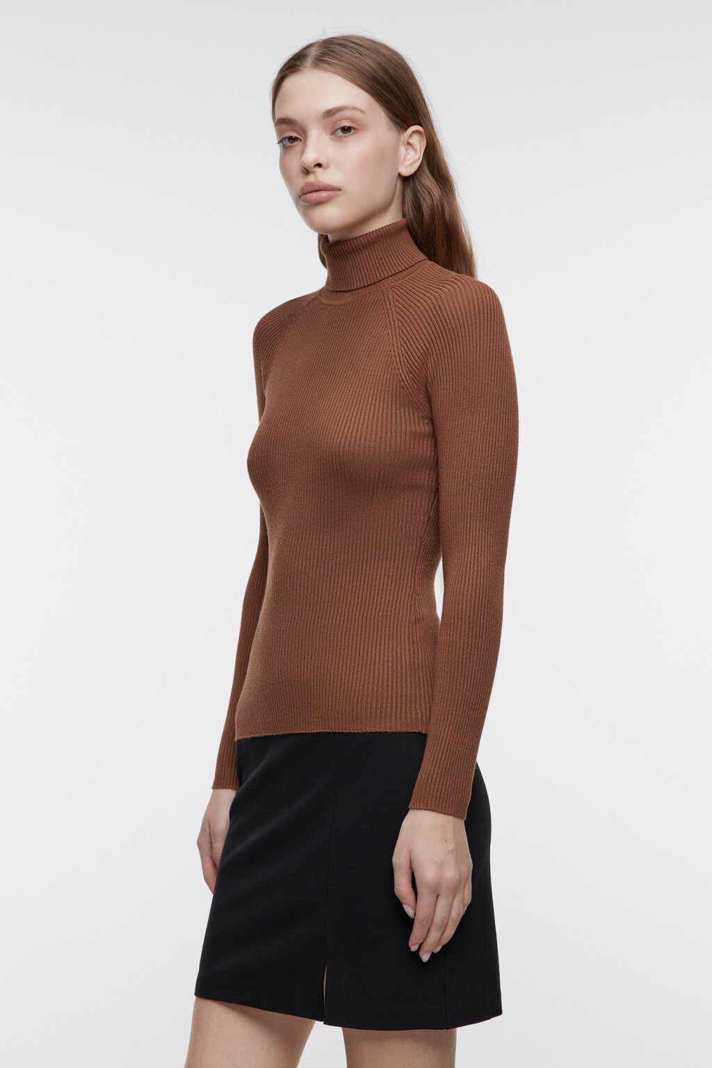 Водолазка GINA вискозная с рукавами реглан - цвет бежевый - 2