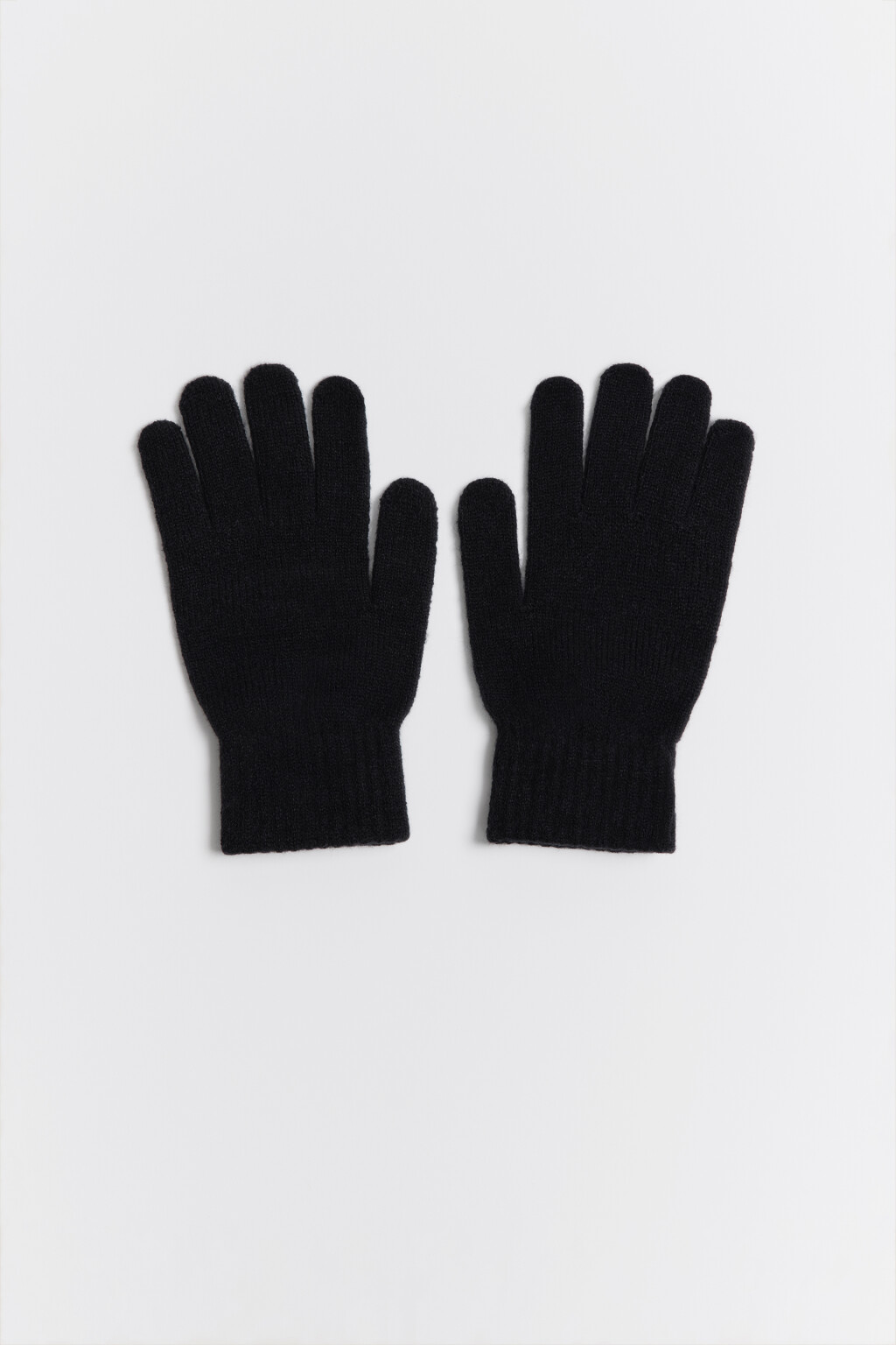 Перчатки вязаные базовые - цвет черный - 1