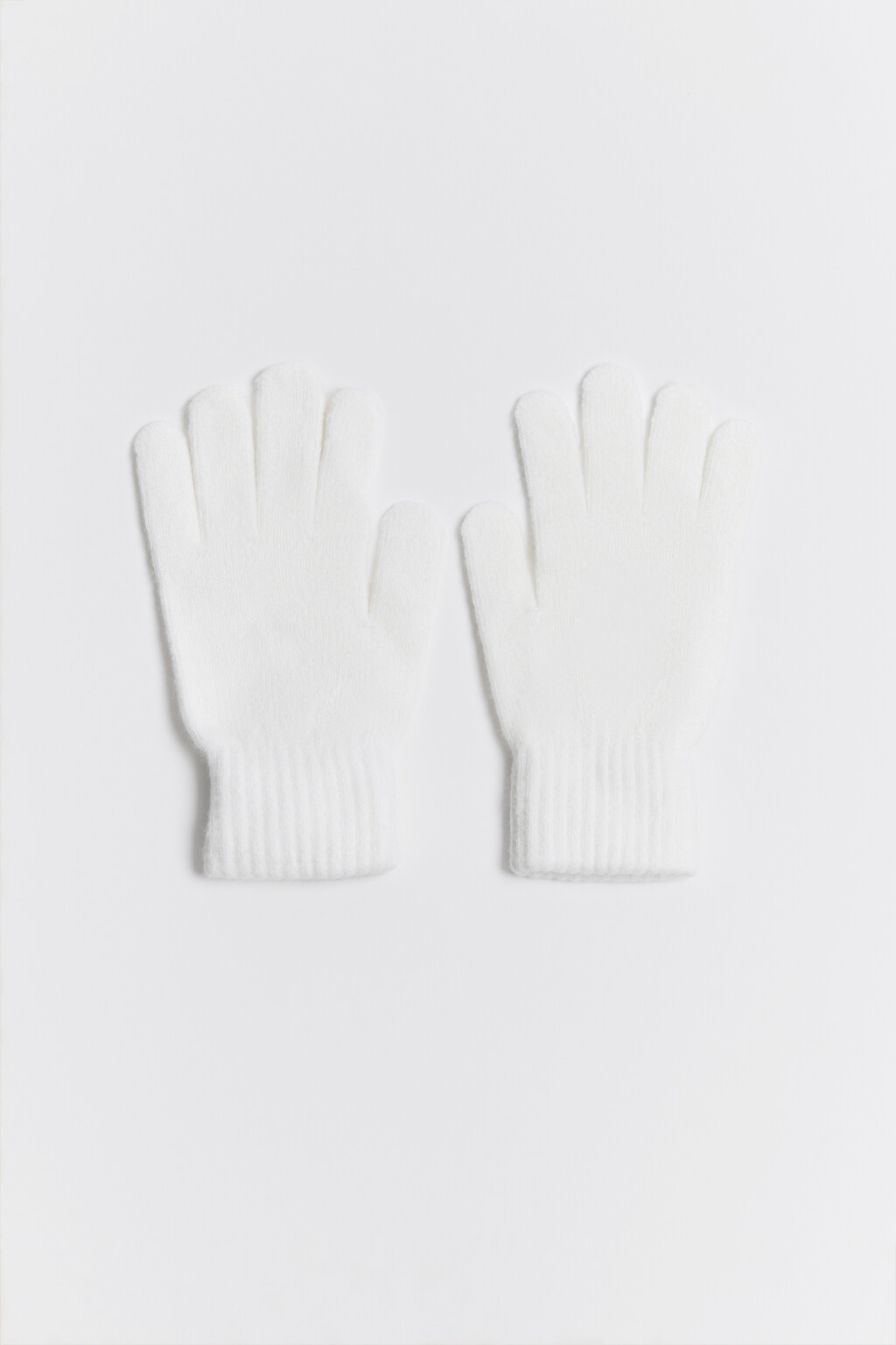 Перчатки вязаные базовые - цвет молочный - 1