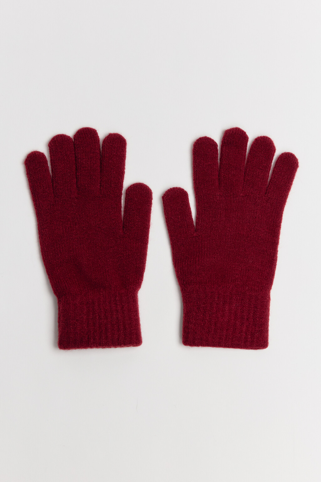 Перчатки вязаные базовые - цвет бордовый - 1