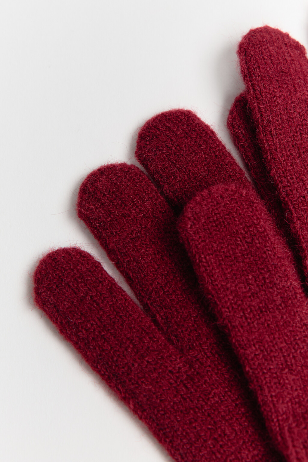 Перчатки вязаные базовые - цвет бордовый - 2
