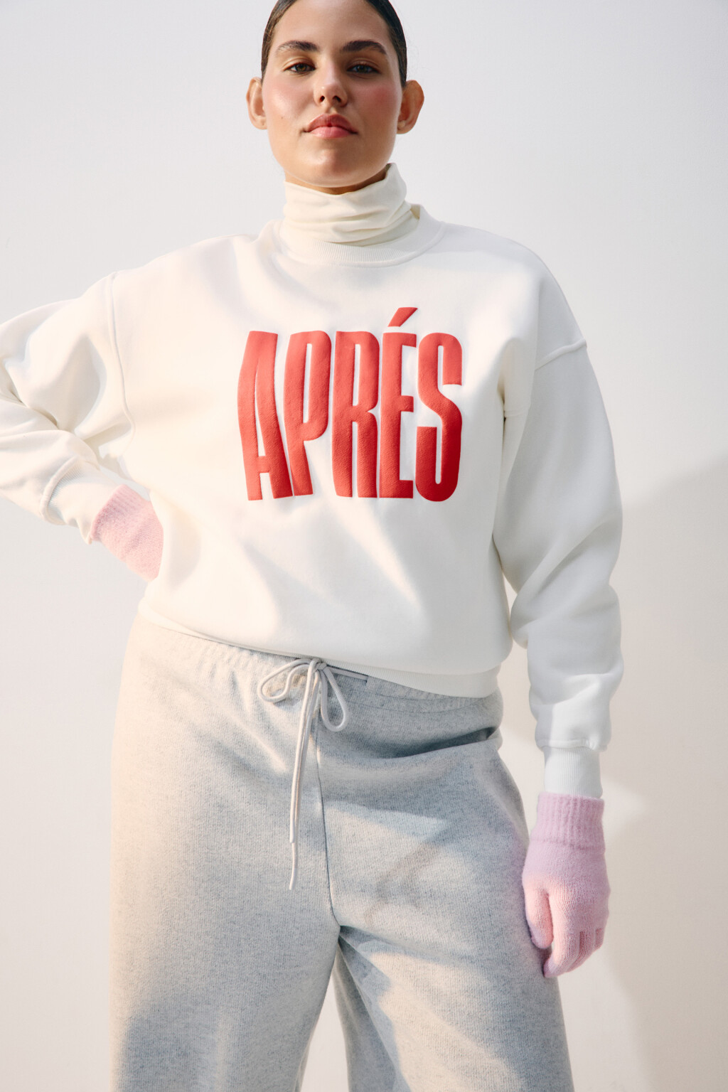 Перчатки трикотажные базовые - цвет розовый - 1