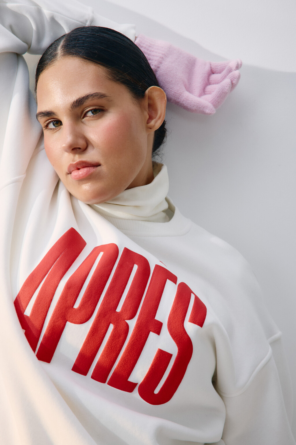 Перчатки трикотажные базовые - цвет розовый - 2