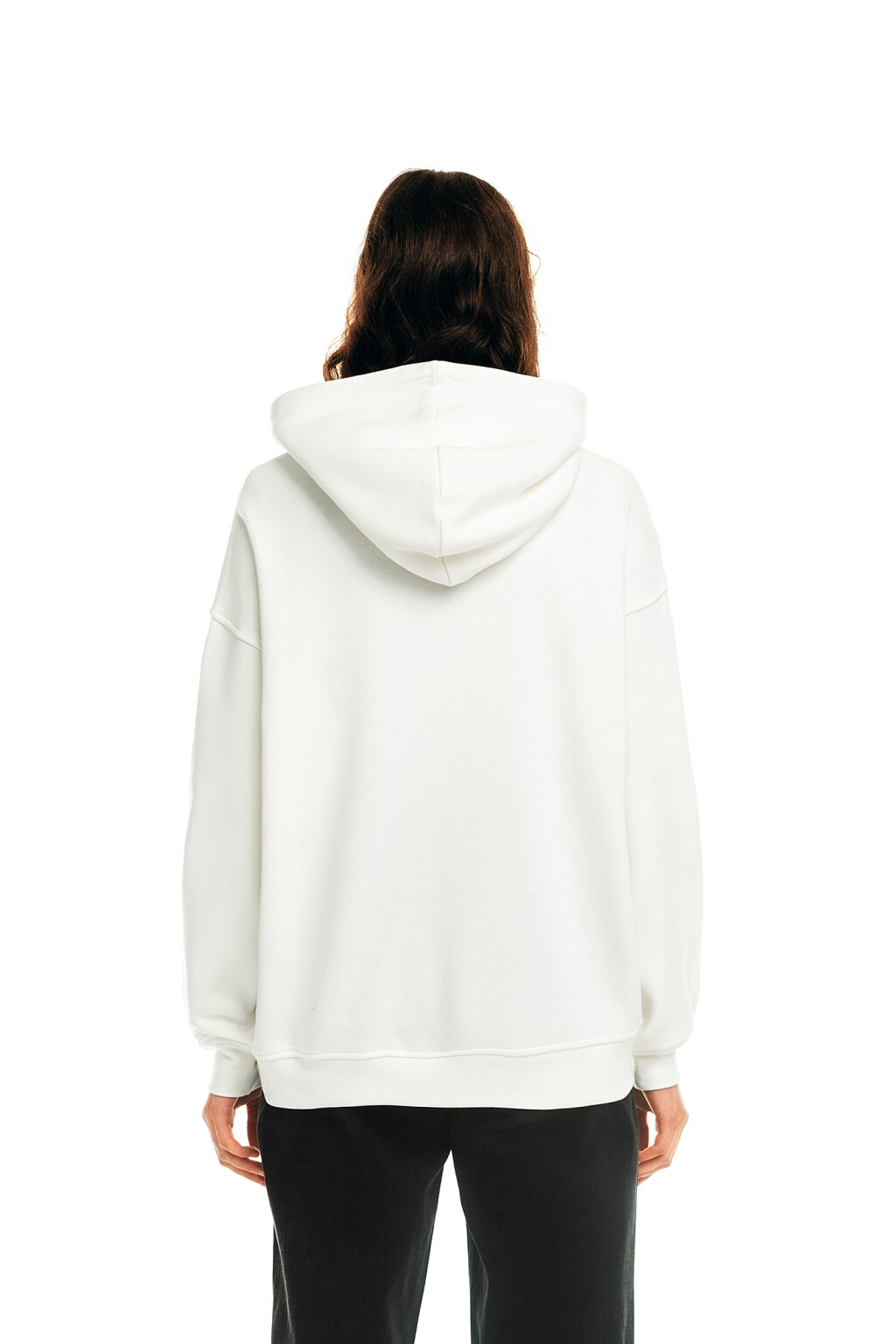 Худи утепленная oversize - цвет белый - 2