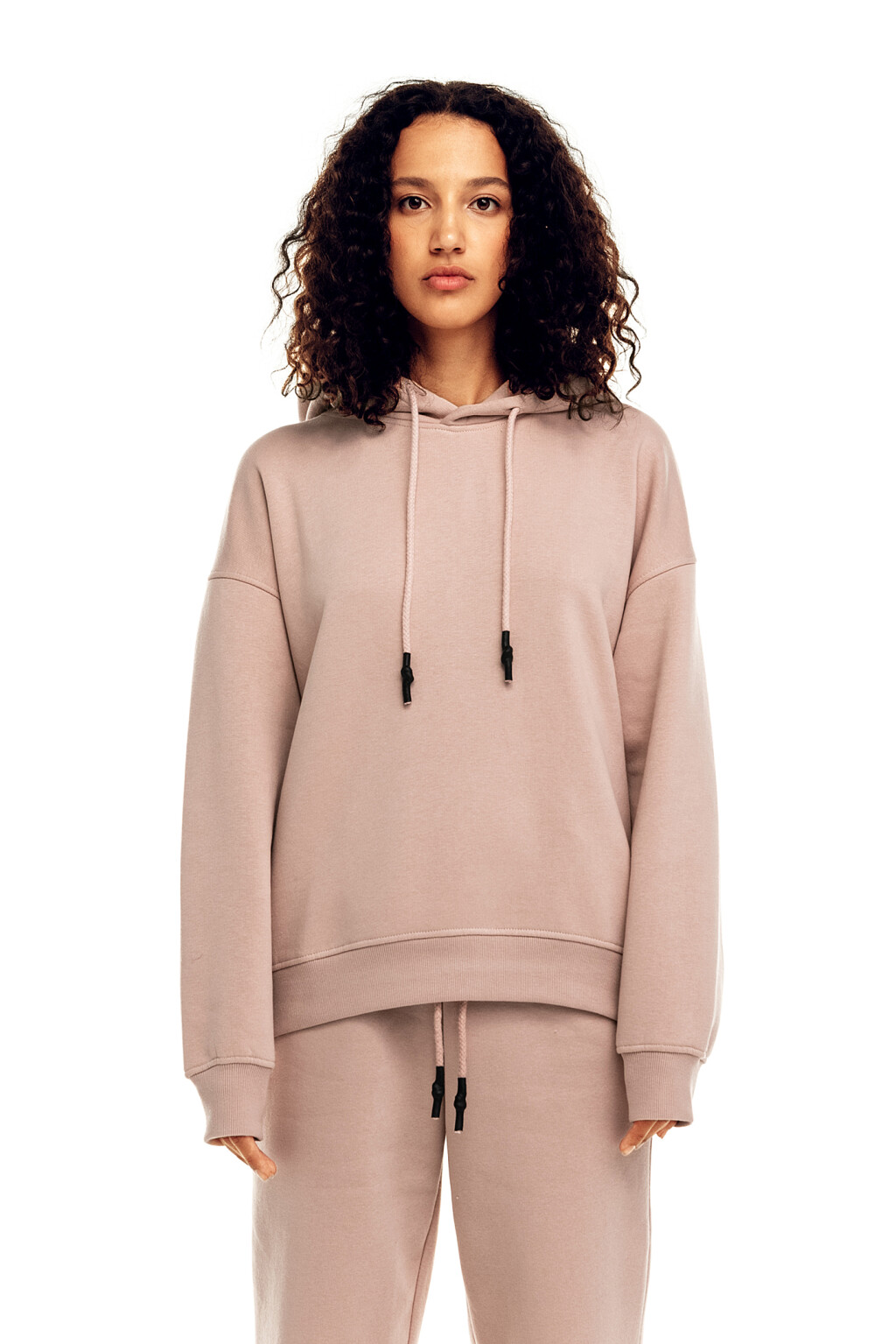 Худи утепленная oversize - цвет розовый - 1