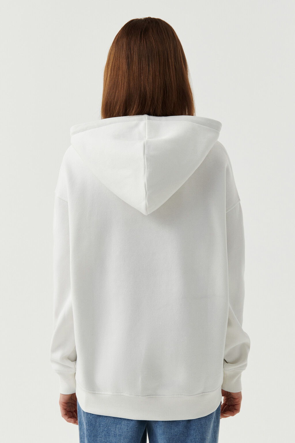 Худи утепленная oversize - цвет белый - 2