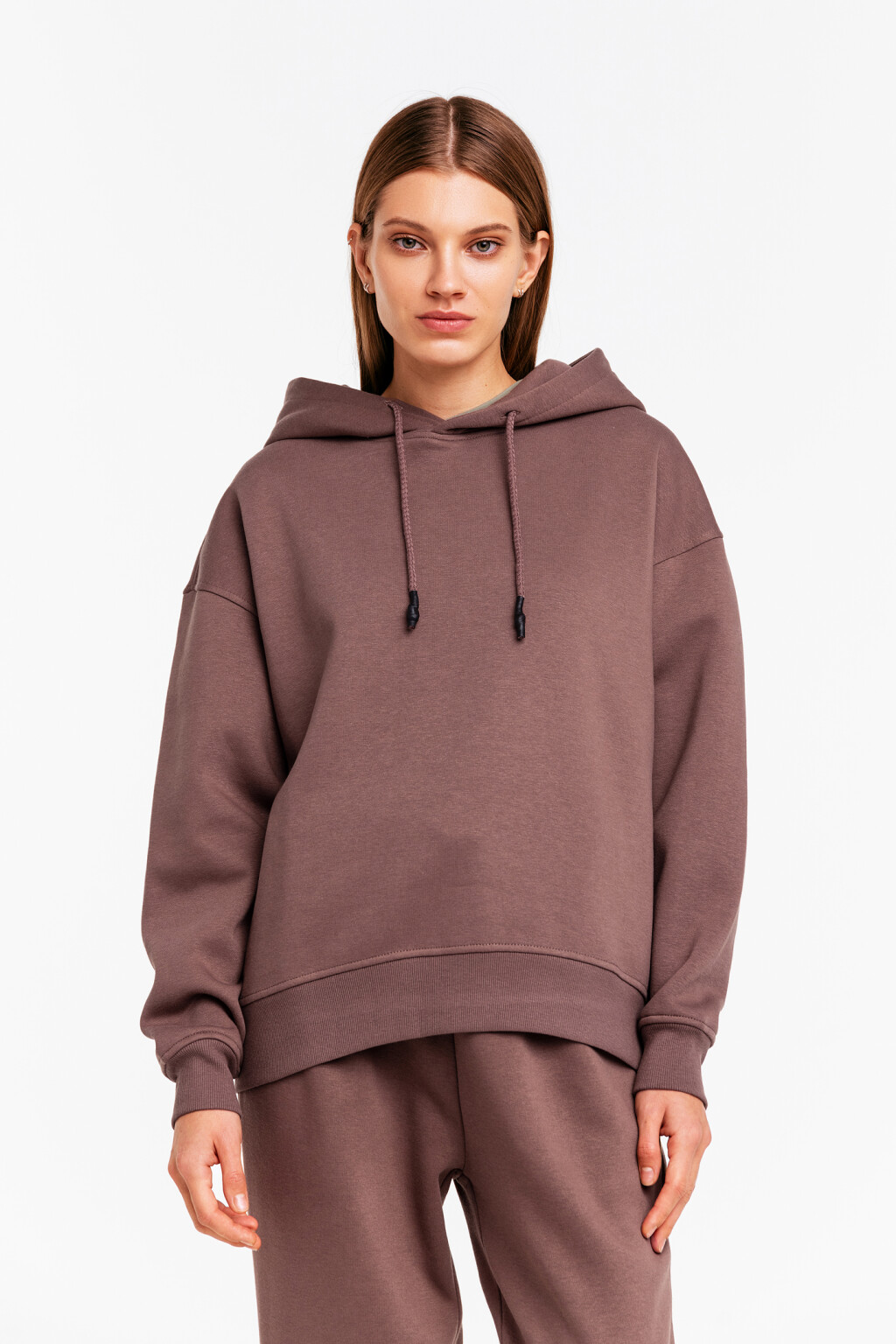 Худи утепленная oversize - цвет бежевый - 1